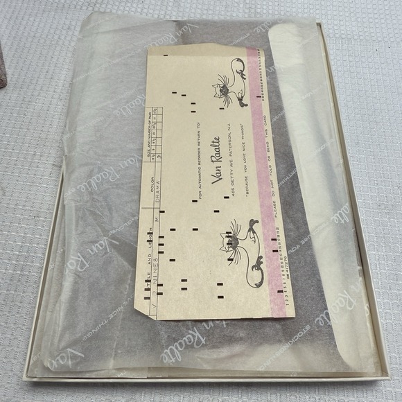 3 Vtg 50s Van Raalte Nines Drama  8.5P Nylon Stockings Seams New Box Thigh High - Picture 3 of 5